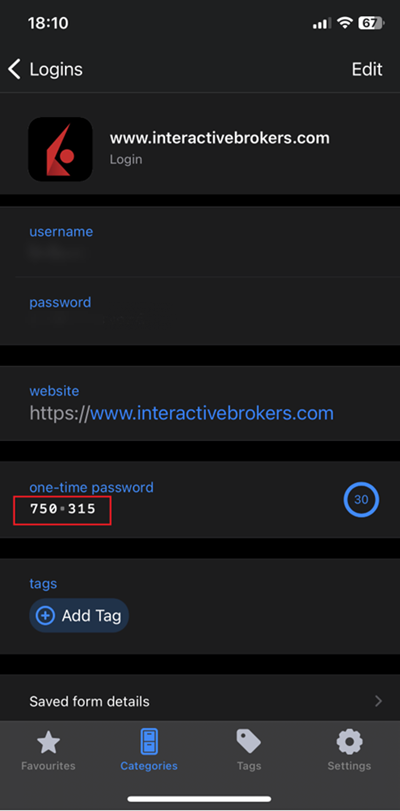 The generic password manager one-time password code